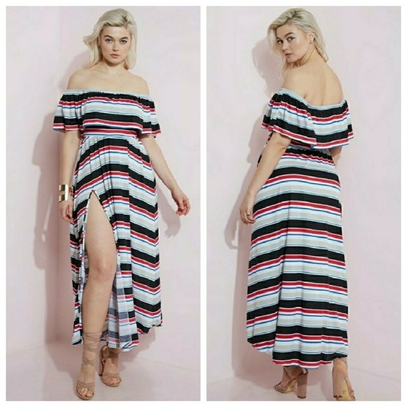 Rebdolls Dresses & Skirts - REBDOLLS “NO GOOD” OVER THE SHOULDER MAXI DRESS
